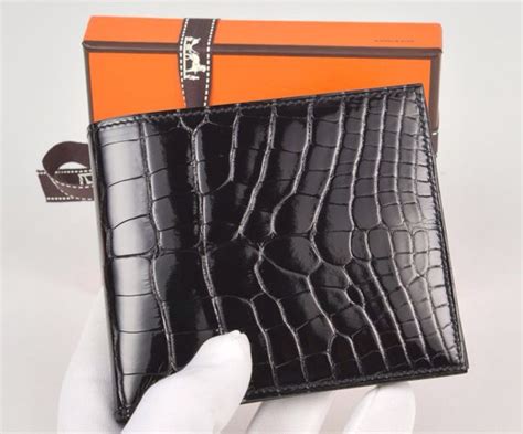 hermes alligator wallet mens|Hermes black crocodile bag.